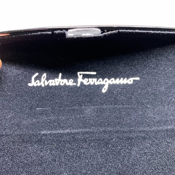 Salvatore Ferragamo NWOT Eyeglasses Case, Cloth Black Faux Leather - Picture 4 of 12